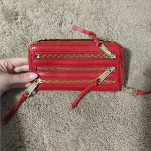 Rebecca Minkoff Red Leather Zipper Wallet